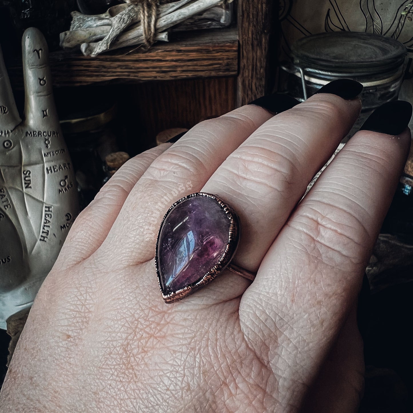 Statement Amethyst Ring Size 11.5