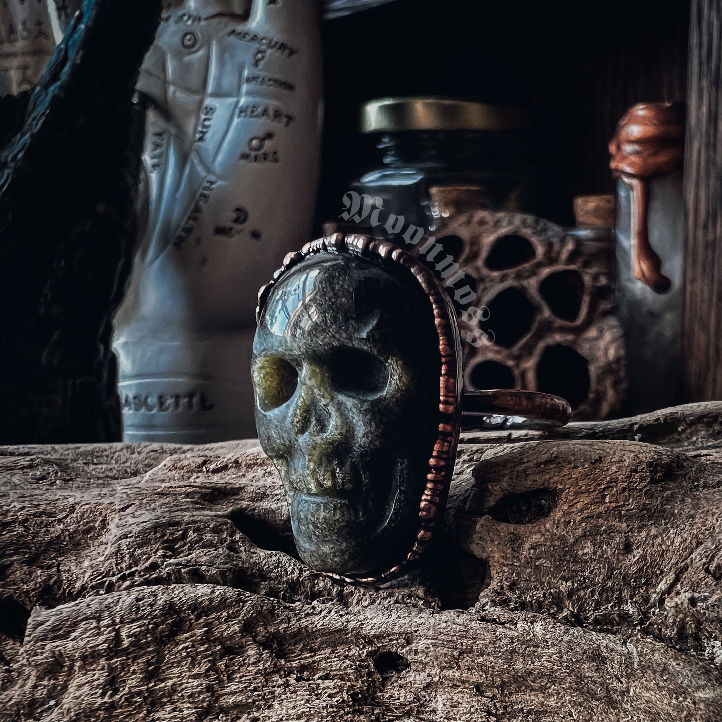 Obsidian Skull Ring Size 8.25