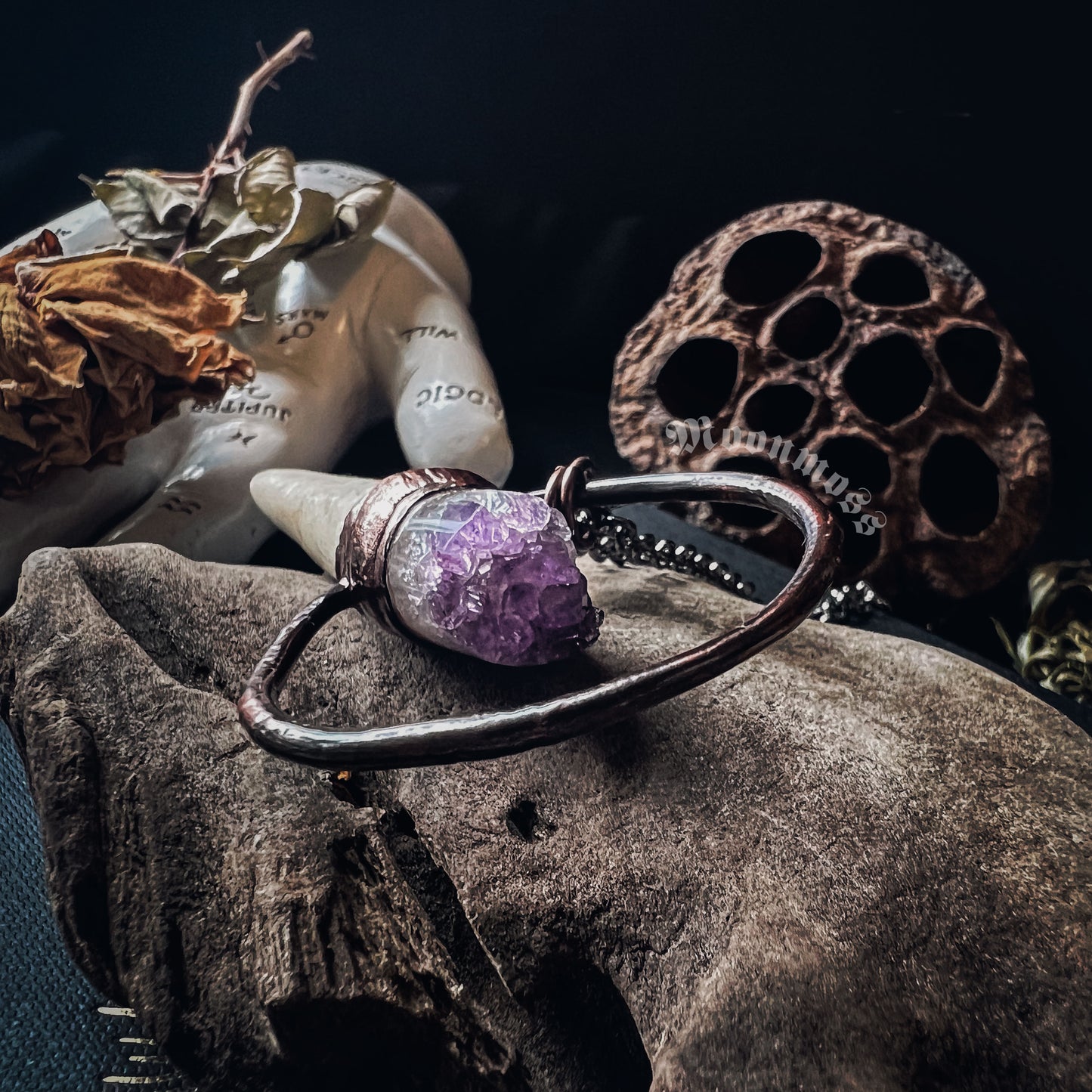 Amethyst + Antler Wand III