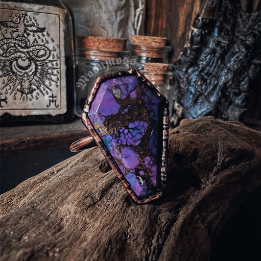 Purple Coffin Ring Size 10.5