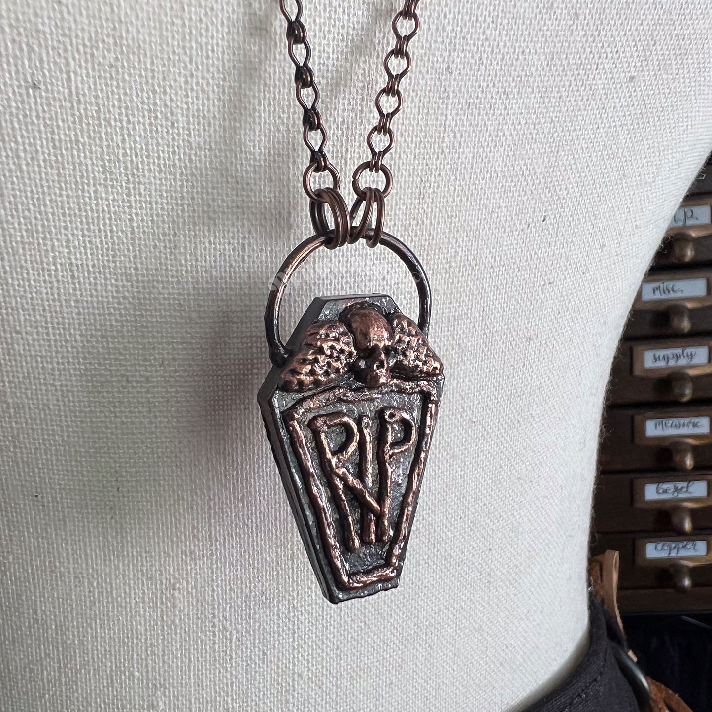 RIP Tombstone Necklace