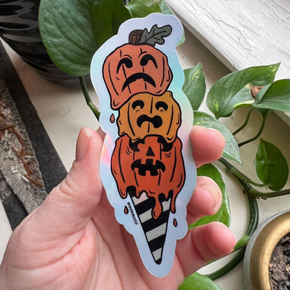 Pumpkin Ice Cream Holographic Sticker