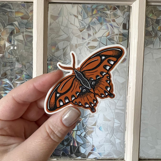Orange Moth Sticker